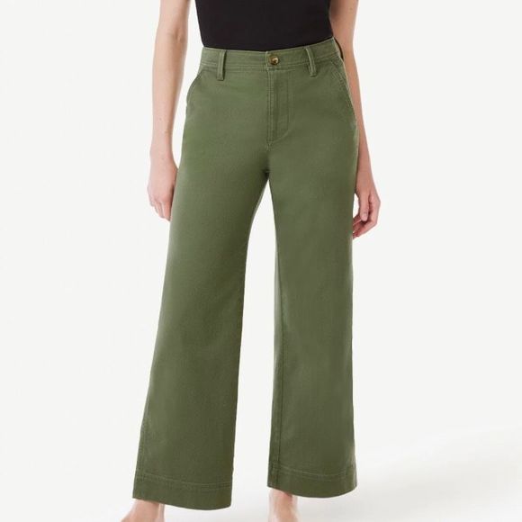 Free Assembly NWOT green high rise wide leg pant size 6 - Picture 1 of 9